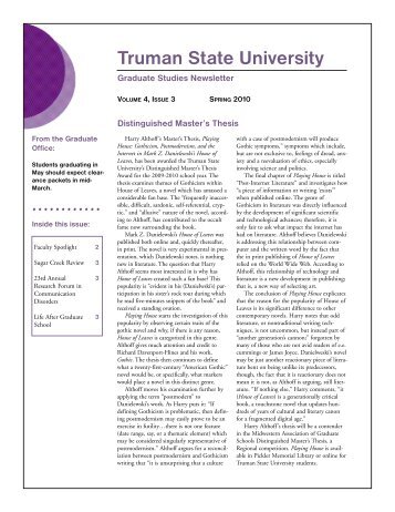 Graduate Studies - Truman State University