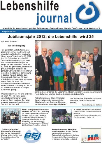 Jubiläumsjahr 2012: die Lebenshilfe wird 25 - Lebenshilfe Waltrop