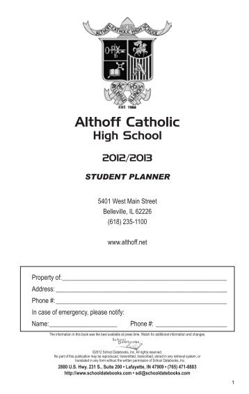 2012 - Althoff Catholic High School