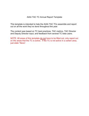 AIAA TAC TC Annual Report Template This template is ... - AIAA Info