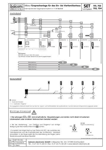 Altbau-Türsprechanlage für das Ein- bis Vierfamilienhaus SET 701 ...