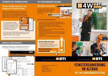 FenstersanierunG im altBau Bti 4W-sanierunGssystem