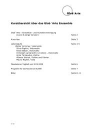 Kurzübersicht über das Glob´Arte Ensemble - Kulturvereinigung ...