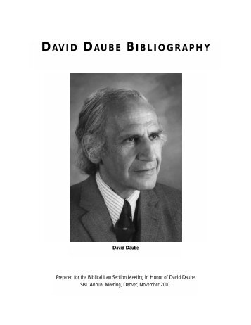 david daube bibliography