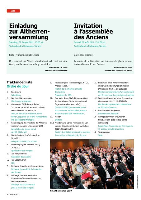 Ausgabe 3 2011 • Zentralfest zum 12. Mal in Sursee ... - Schw. StV