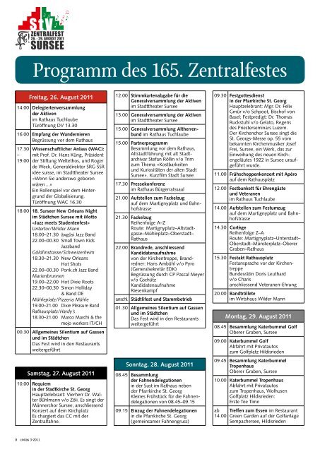 Ausgabe 3 2011 • Zentralfest zum 12. Mal in Sursee ... - Schw. StV