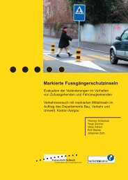 Markierte Fussgängerschutzinseln - Fussverkehr Schweiz