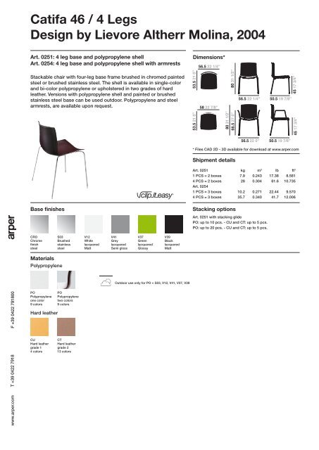 Catifa 46 / 4 Legs Design by Lievore Altherr Molina, 2004 - Arper