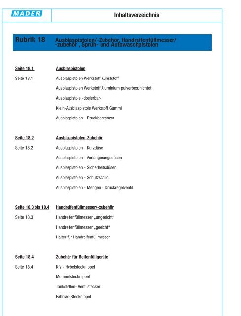 Rubrik 18 Ausblaspistolen/-Zubehör, Handreifenfüllmesser ... - Farnell