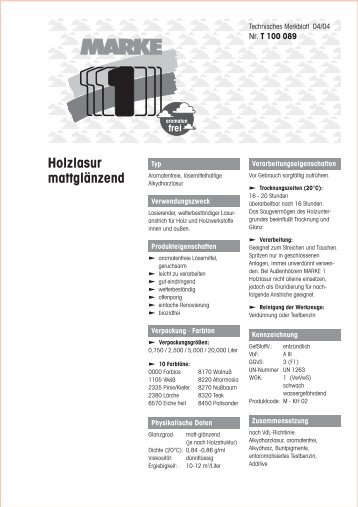 Holzlasur mattglänzend - CD-Color GmbH & Co.KG