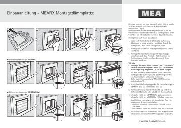 Einbauanleitung - MEAFIX Montagedämmplatte