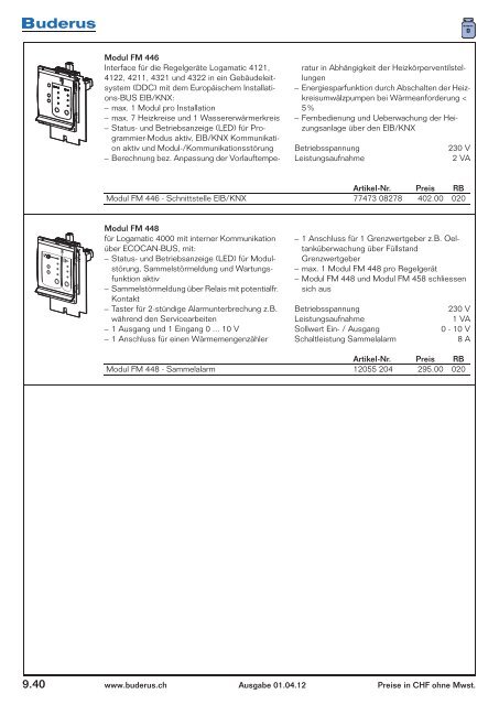 Katalog Wärmeverteilung