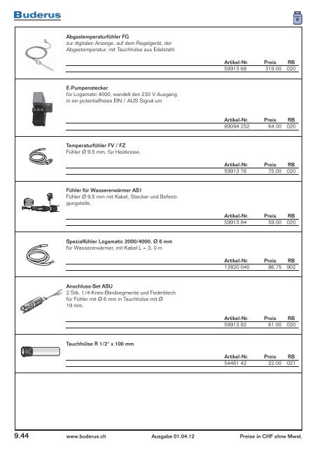 Katalog Wärmeverteilung