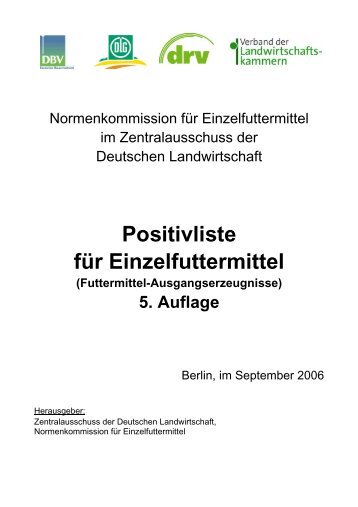 Positivliste für Einzelfuttermittel (Futtermittel ... - Provieh