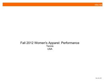 Fall 2012 Women's Apparel: Performance - Tennis Cabana