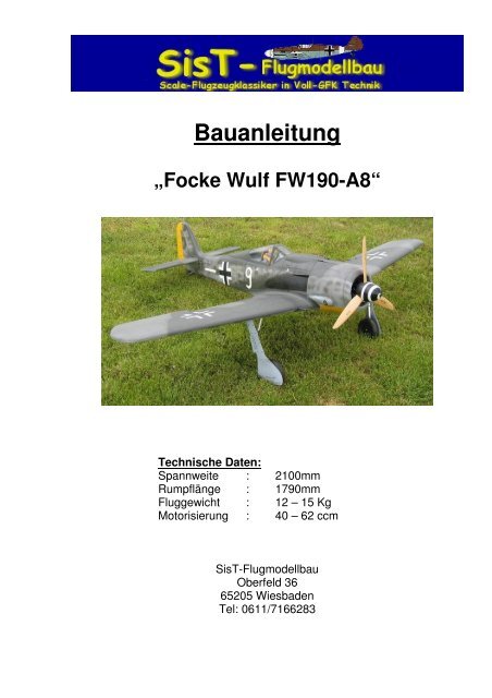 Bauanleitung FW190-A 1-5 - Sist-Flugmodellbau