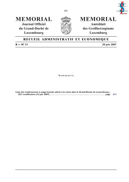 MEMORIAL Journal Officiel du Grand-Duché de Luxembourg ...