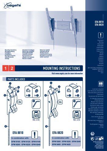 mounting instructions 21 parts included - Vogel's