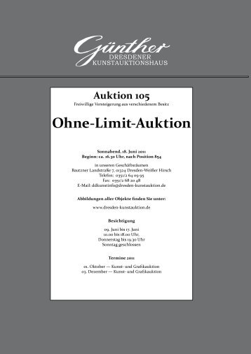 Varia - Kunstauktionshaus Günther in Dresden