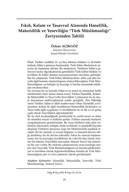 Türkiye'nin Orta Asya'daki Politikas›nda - Bilig - Ahmet Yesevi ...