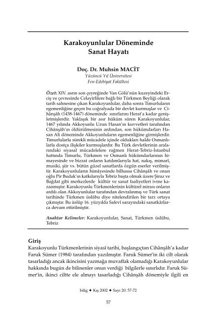 Türkiye'nin Orta Asya'daki Politikas›nda - Bilig - Ahmet Yesevi ...