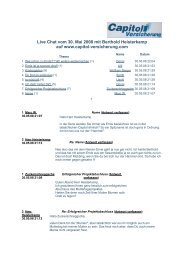 Live Chat vom 30. Mai 2008 mit Berthold - Capitol Versicherung