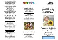 und Wintersemester 2011 - Volkshochschule Traunreut