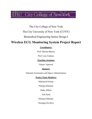 Wireless ECG Monitoring System Project Report - Department of ...