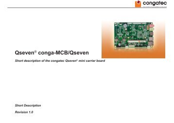 Qseven® conga-MCB/Qseven - congatec AG