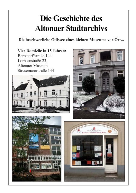 Die Geschichte des Altonaer Stadtarchivs - Altonaer Stadtarchiv e.V.