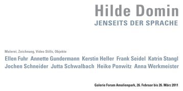 Hilde Domin JENSEITS DER SPRACHE - Anna Werkmeister