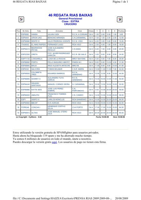 46 REGATA RIAS BAIXAS - Real Club Náutico de Vigo