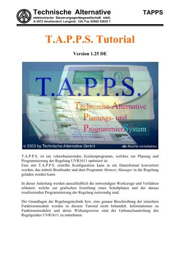 TAPPS Tutorial Version 1.25 DE