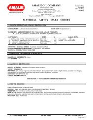 MATERIAL SAFETY DATA SHEETS - Amalie Oil Company