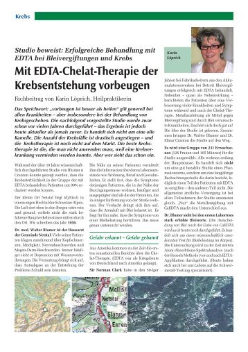 Erfolgreiche Behandlung mit EDTA bei ... - Praxis Löprich