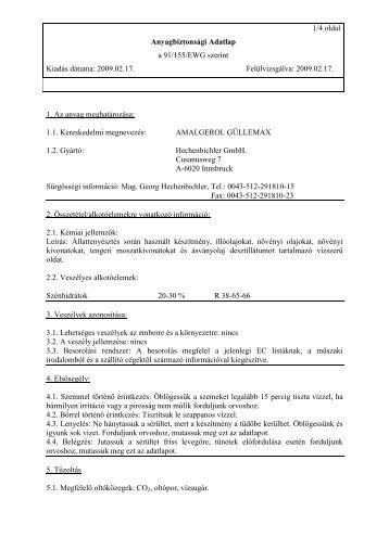 Güllemax MSDS magyar - Agro Multisector Kft.