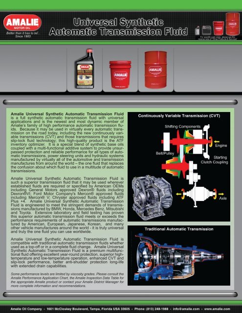 Transmission Fluid Compatibility Chart