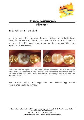 Unsere Leistungen Füllungen - Zahnarztpraxis Dr. Karageorgi und ...
