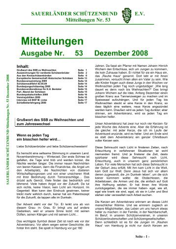 SAUERLÄNDER SCHÜTZENBUND EV Mitteilungen Nr. 53