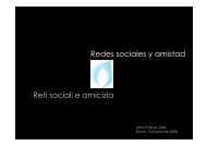 Redes sociales y amistad Reti sociali e amicizia - UNIV