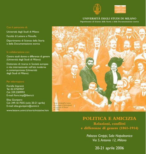 politica e amicizia - Dipartimento di Studi storici - Università degli ...