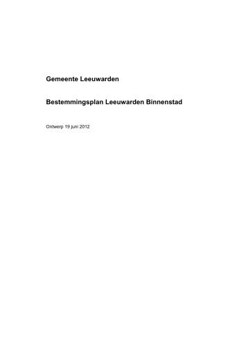 Gemeente Leeuwarden Bestemmingsplan Leeuwarden Binnenstad