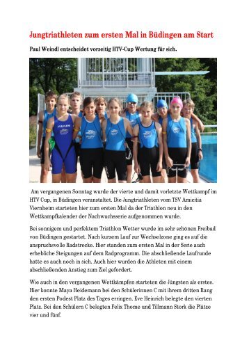 Jungtriathleten zum ersten Mal in Büdingen am Start - Triathlon ...