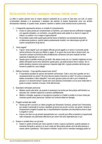Quinto periodo: Amicizia; compagnia, interesse, intimità, amore - Oulu