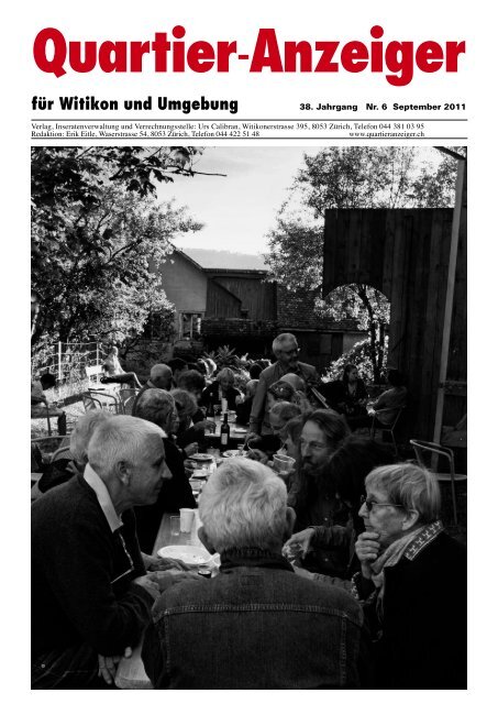 Ausgabe 6, September 2011 - Quartier-Anzeiger Archiv - Quartier ...