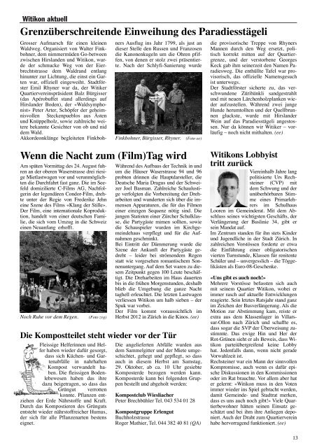 Ausgabe 6, September 2011 - Quartier-Anzeiger Archiv - Quartier ...