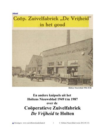 50 Jr. Jubileum Coöp. Zuivelfabriek Holten (Ov.) 1956 - Holtens ...