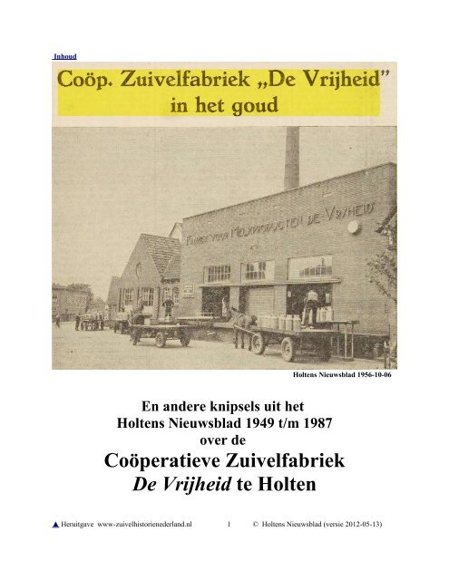 50 Jr. Jubileum Coöp. Zuivelfabriek Holten (Ov.) 1956 - Holtens ...