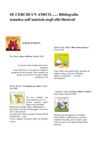 Bibliografia tematica sull'amicizia negli albi illustrati - Biblioteca ...