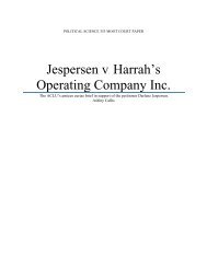 Jespersen v. Harrah's Operating Company Inc. - College of Social ...